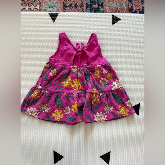 Carter’s|Baby toddler girl pink floral tunic top/shirt dress and peakaboo back - Picture 1 of 5